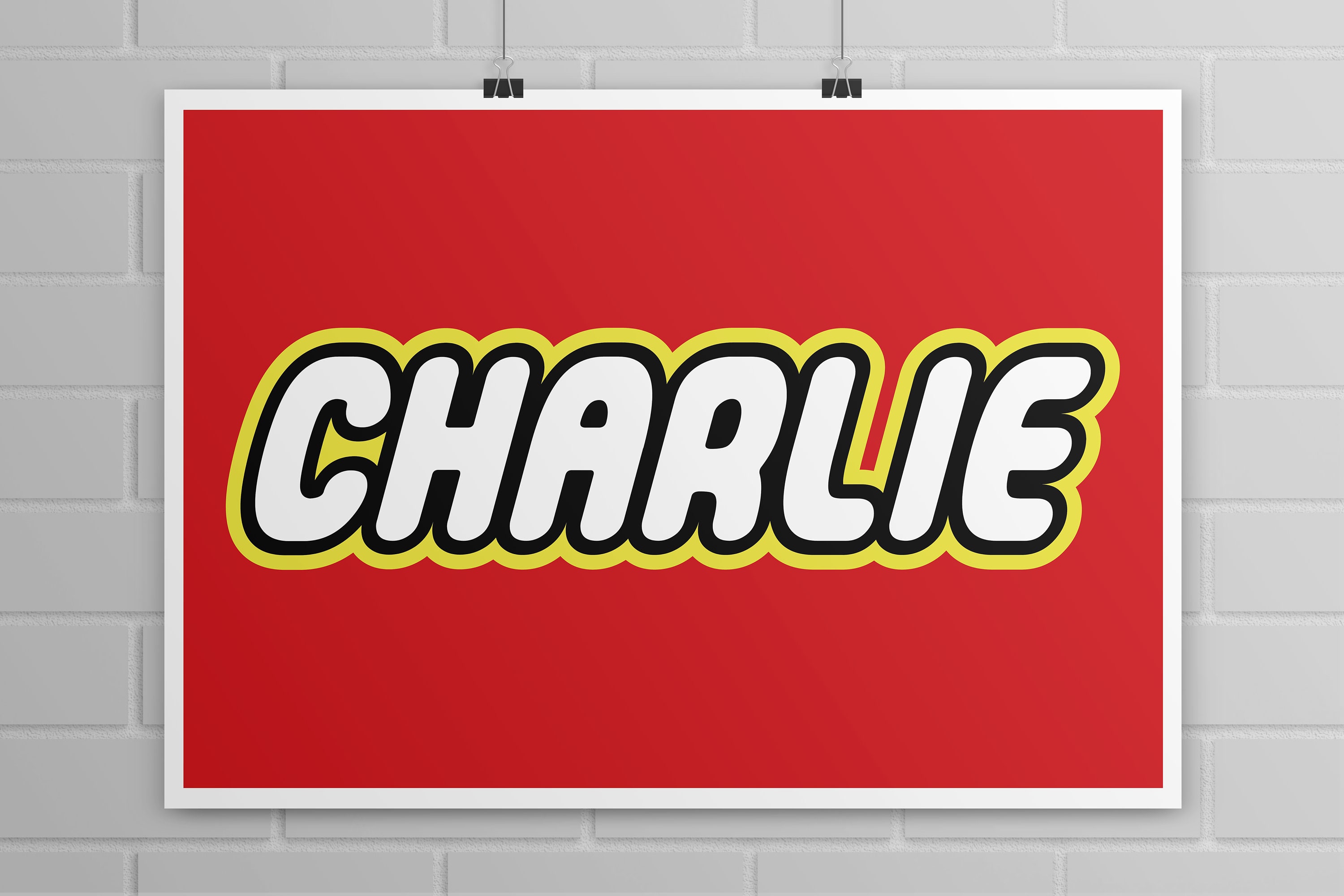 Classic Lego/Brick Name Cards | Etsy
