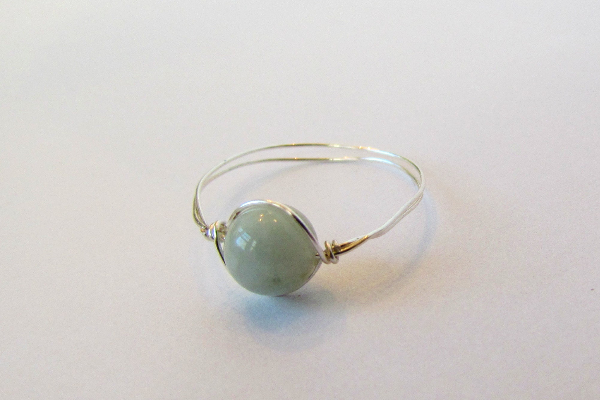 Wire Wrapped Natural Stone Ring Etsy
