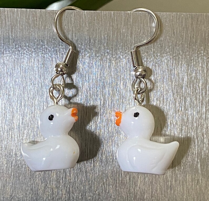 Ducky Earrings/ Colorful Duck Earrings/ Tiny Duck Earrings/ Etsy