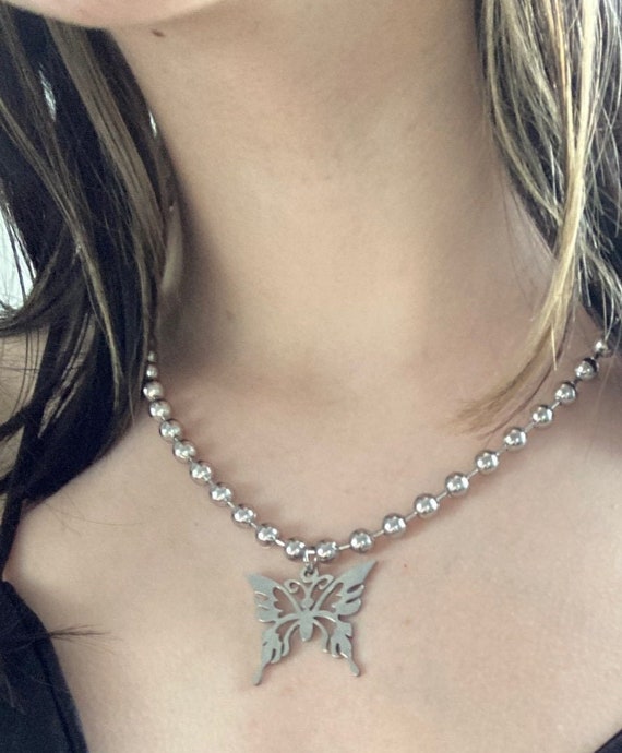 Butterfly Choker Tribal Butterfly Necklace Stainless Steel
