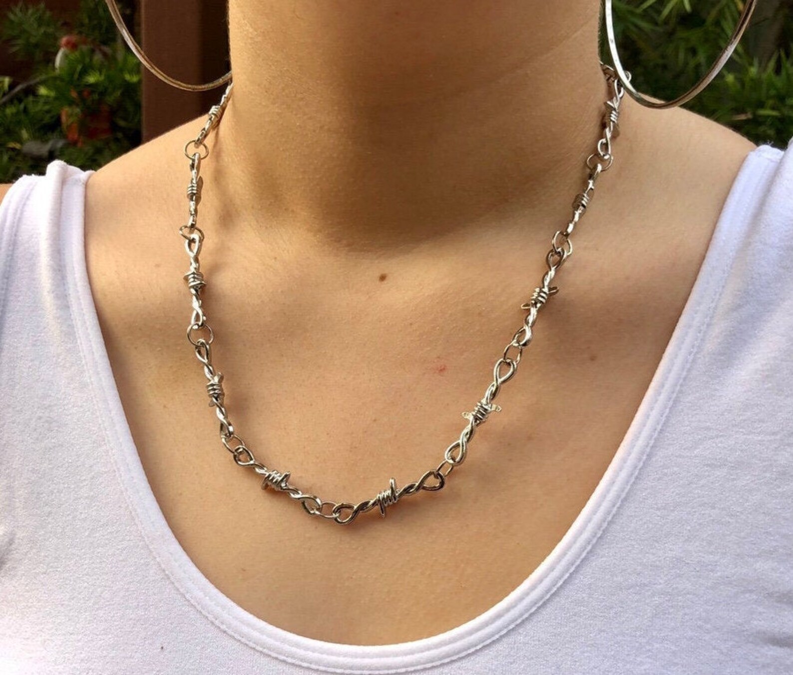 Barbed Wire Chain Choker Necklace/ Mini Barbed Wire Choker Etsy