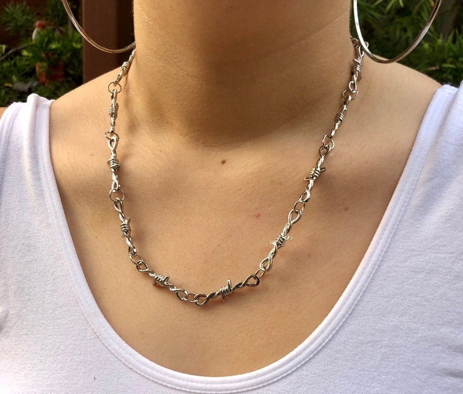 Barbed Wire Chain Choker Necklace/ Mini Barbed Wire Choker Etsy Canada