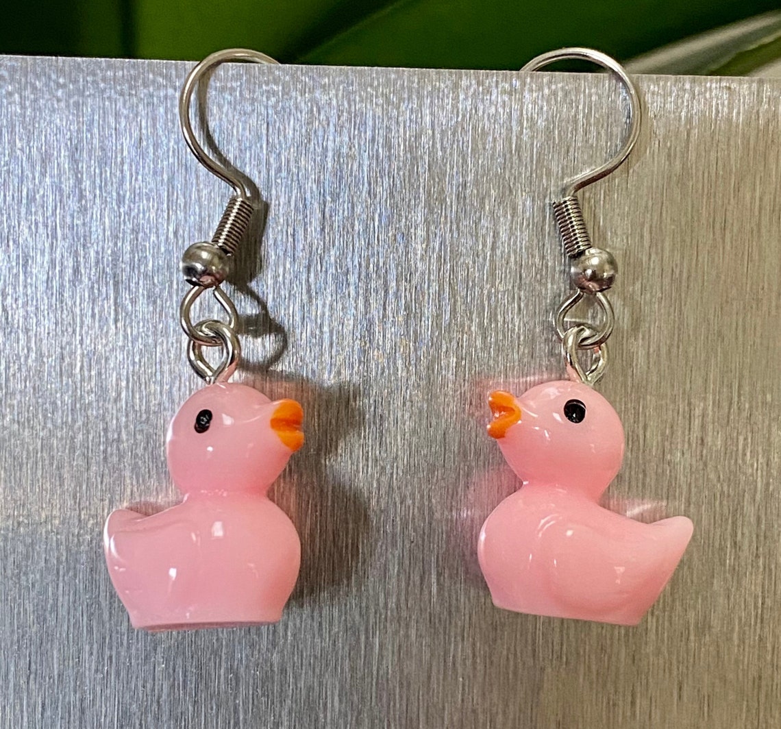 Ducky Earrings/ Colorful Duck Earrings/ Tiny Duck Earrings/ Etsy