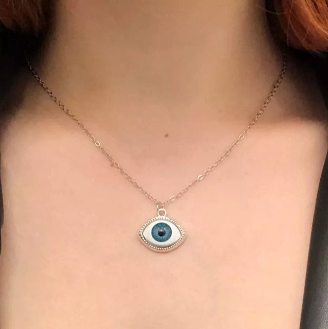 Eyeball Necklace/ Evil Eye Necklace/ Blue Eye Necklace/ Blue Eyeball