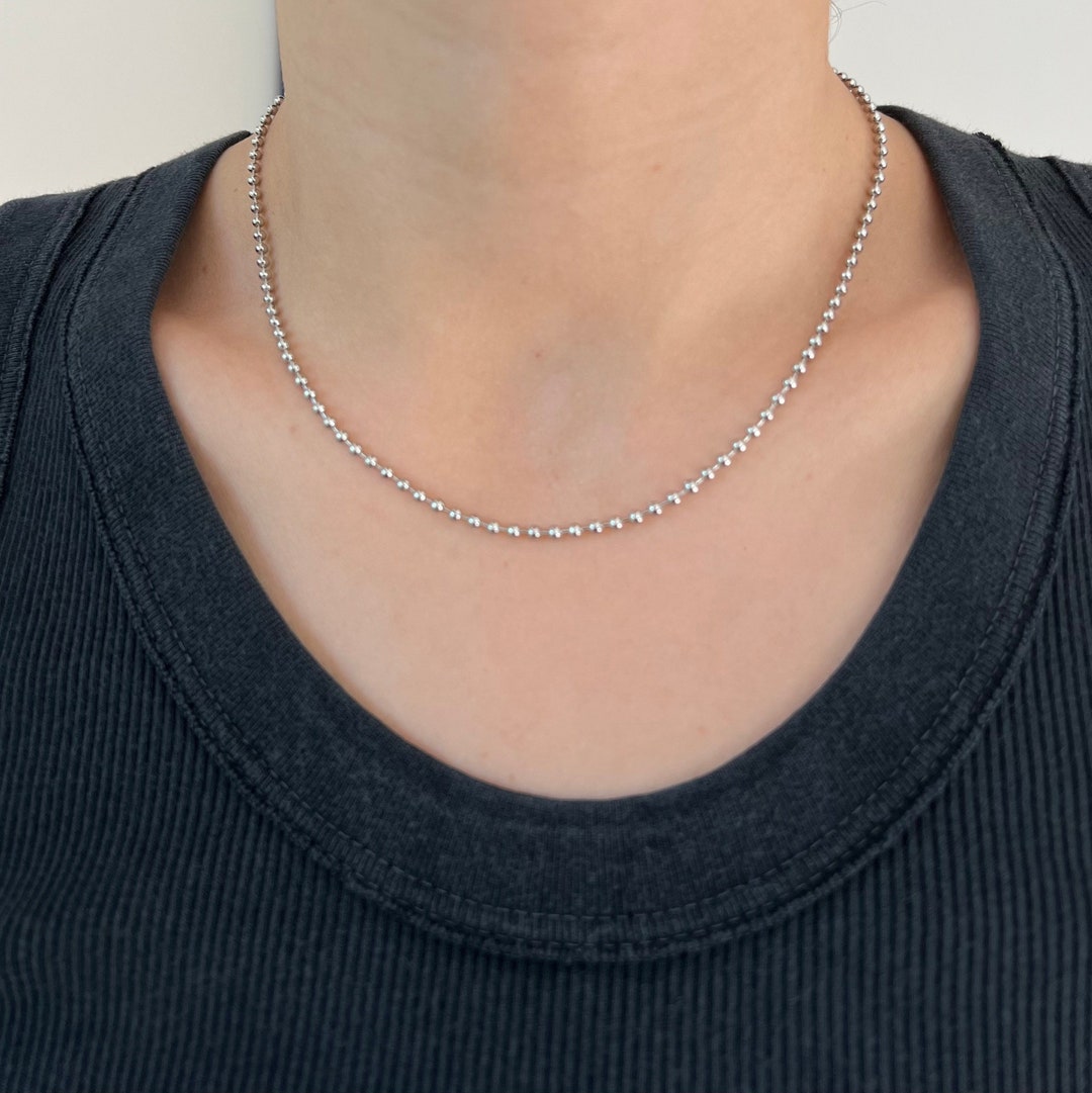 Simple Small Stainless Steel Ball Bead Chain Etsy