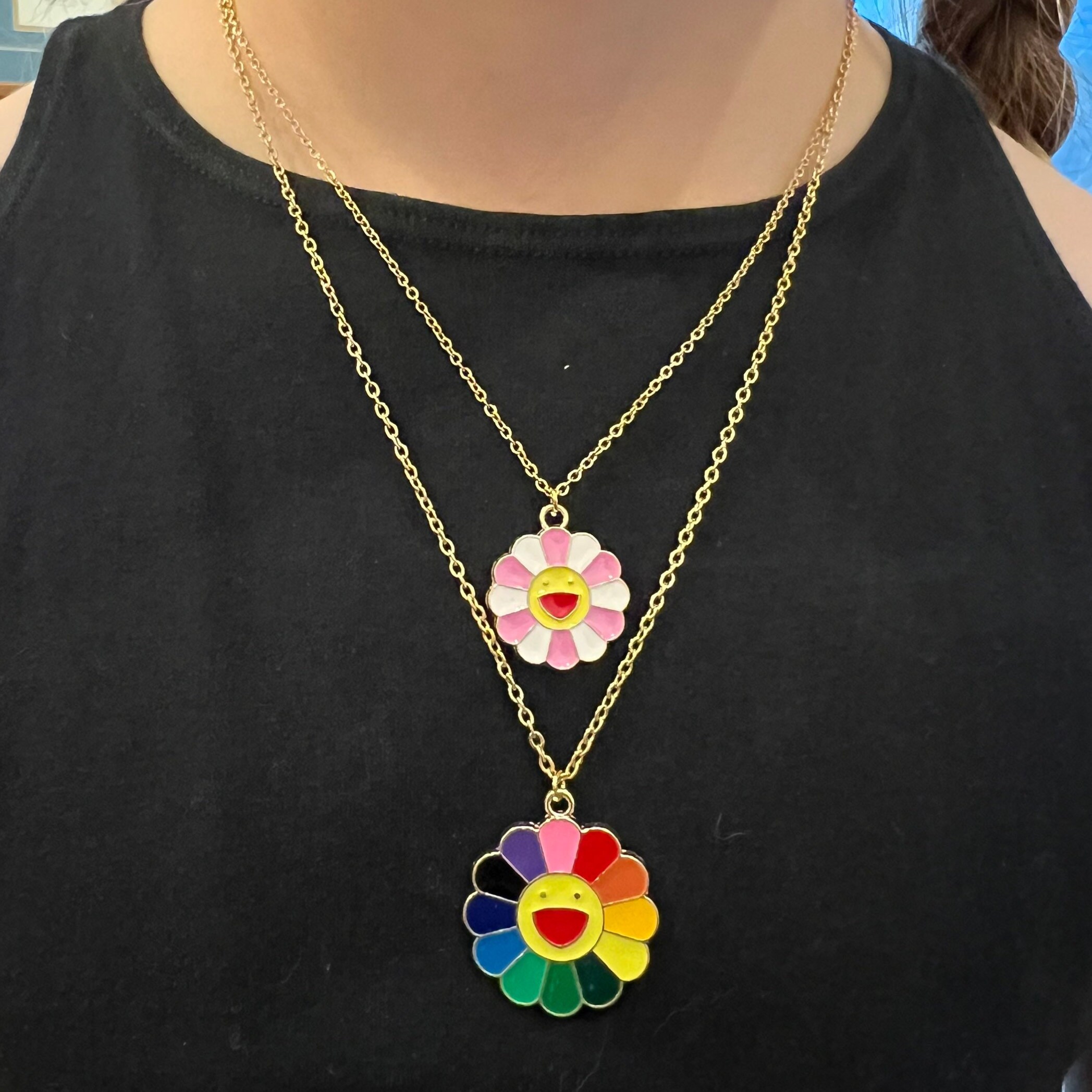 Louis Vuitton 18K Multistone Takashi Murakami Flower Hat Man Pendant - 18K  White Gold Pendant Necklace, Necklaces - LOU284870