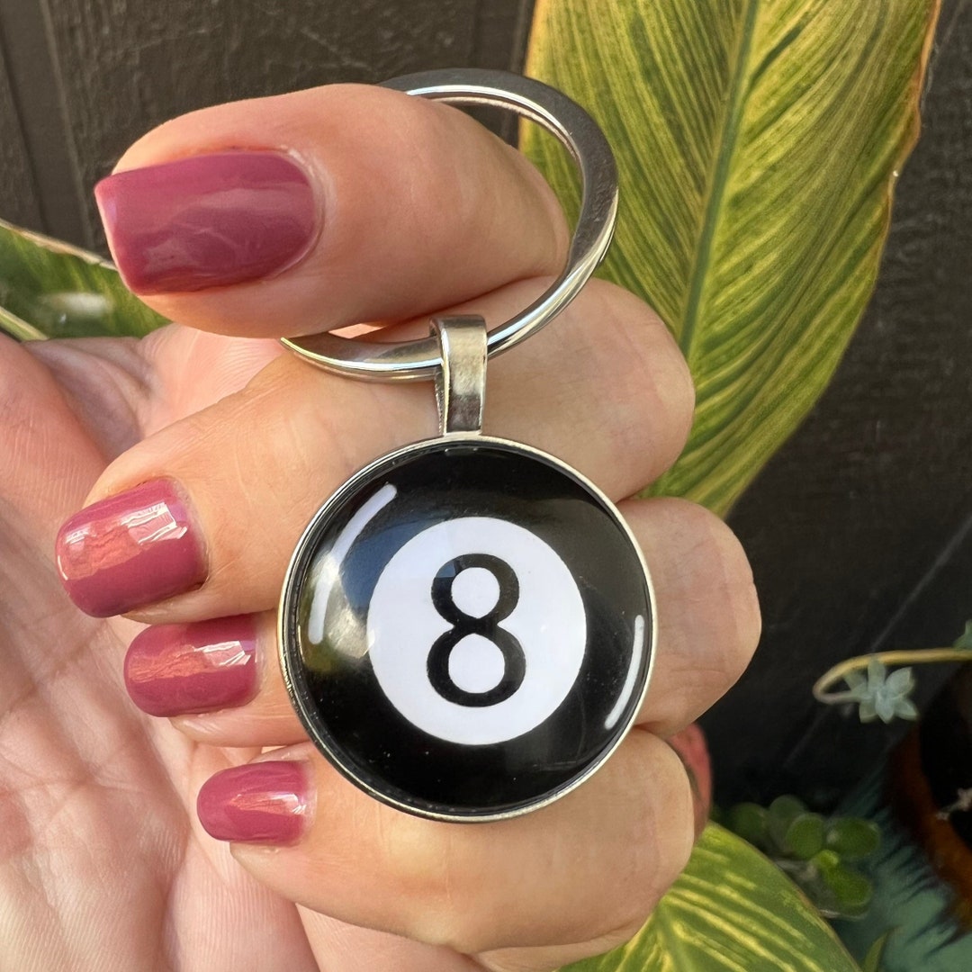8 Ball Keychain/ Pool Ball Keychain/ Eight Ball Keychain/ Etsy