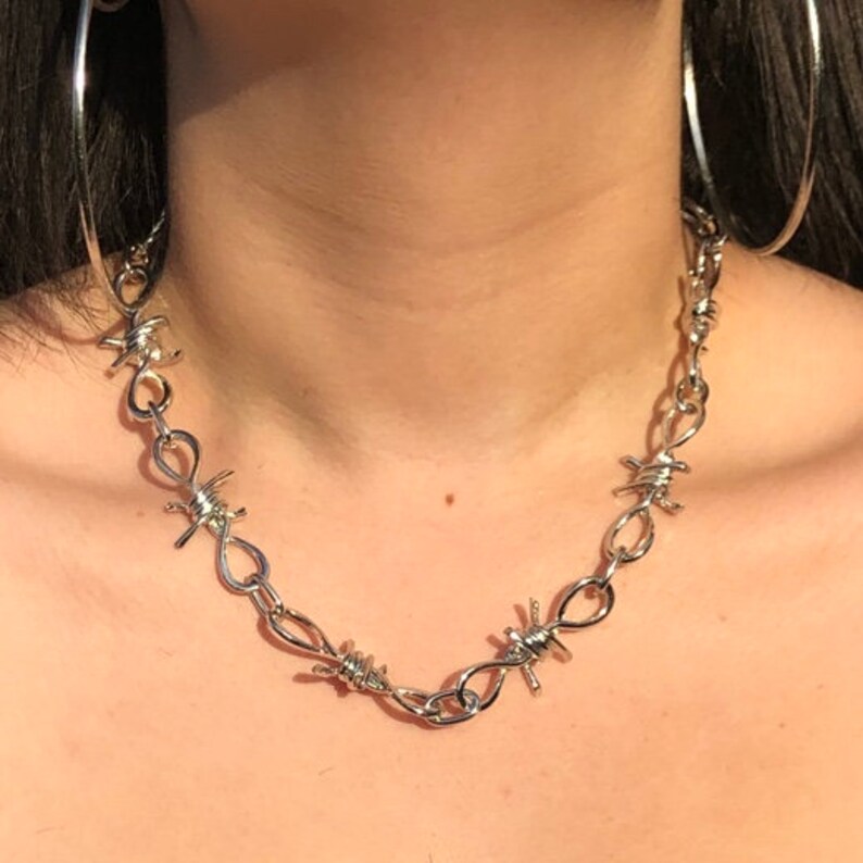 Barbed Wire Necklace/ Barbed Wire Choker/ Barbed Wire Chain/ Etsy