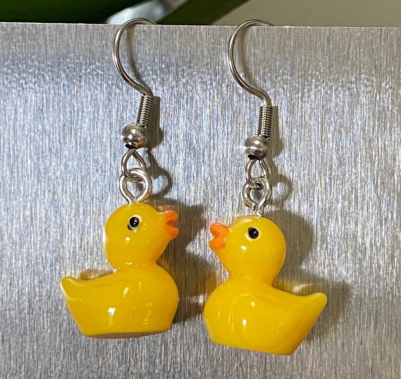 Ducky Earrings/ Colorful Duck Earrings/ Tiny Duck Earrings/ Etsy
