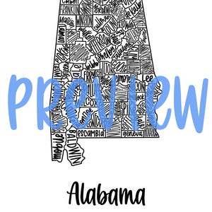 Kaart van Alabama