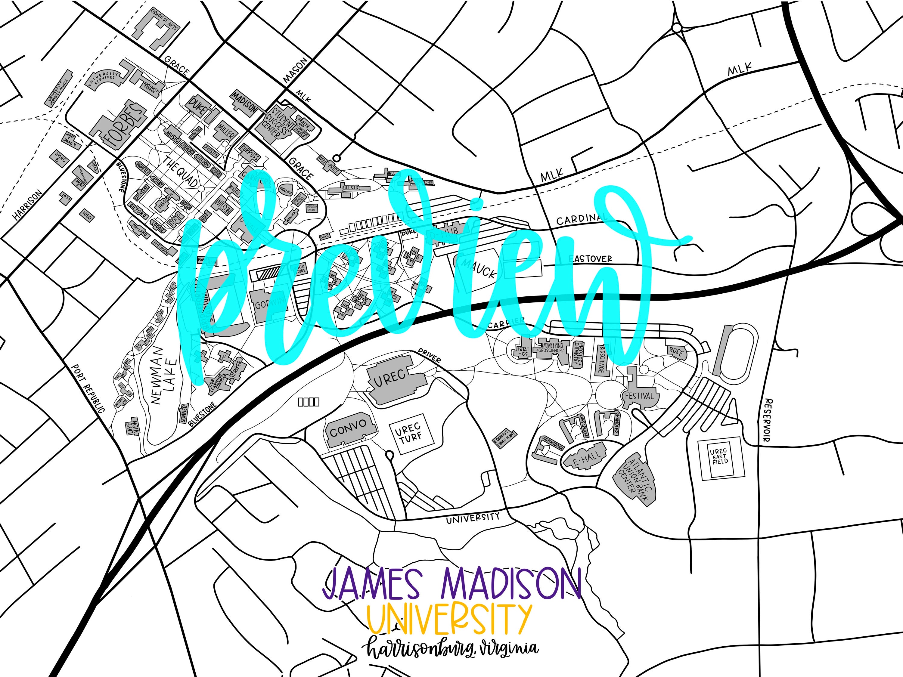 JMU Campus Map Etsy