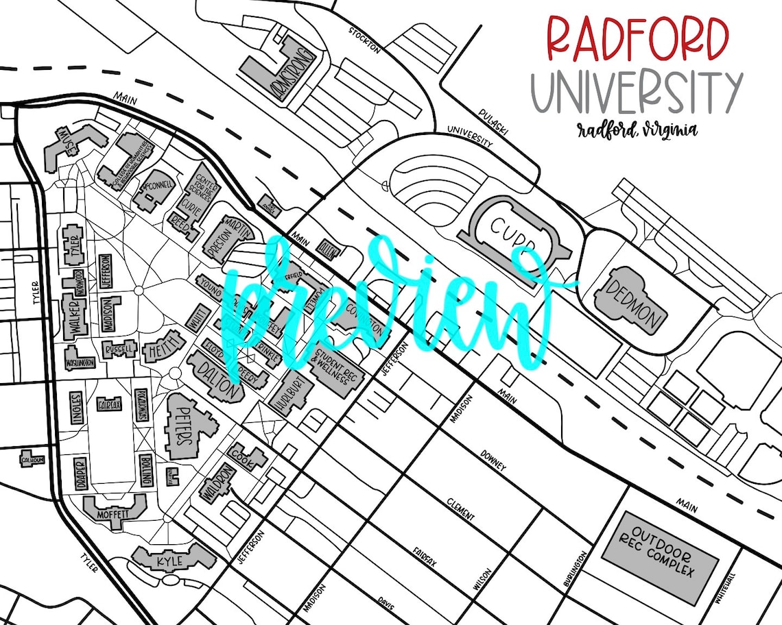 Radford University Campus Map
