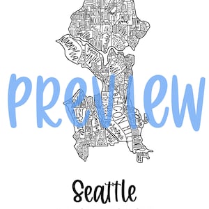 Carte du quartier de Seattle, Washington