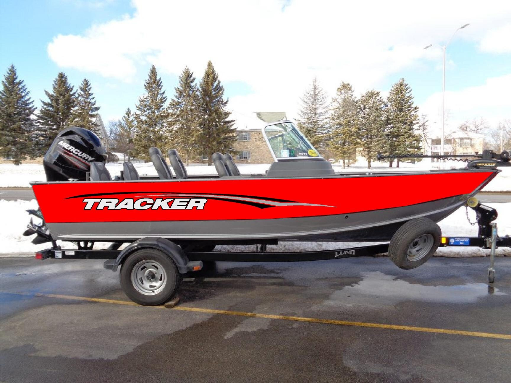 Tracker Boats Vinyl Decal Sticker, 12 Inches, For Truck Boat Window Laptop, ID Cals