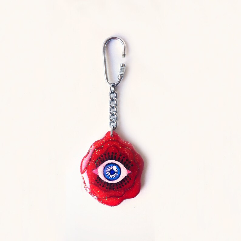 Glitter Rose Evil Eye Handbag Charm Good Luck and Protection Etsy