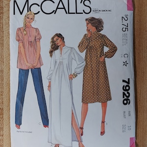 Vintage McCall's Pattern 7926 - Complete and Uncut - Maternity Dress, Top - Misses' Size 10