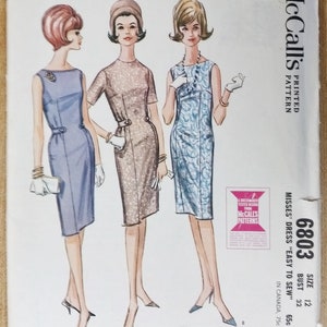 Vintage McCall's Pattern 6803 - Complete and Uncut - Dress - Misses' Size 12