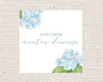 Blue hydrangea enclosure card | calling card | gift tag