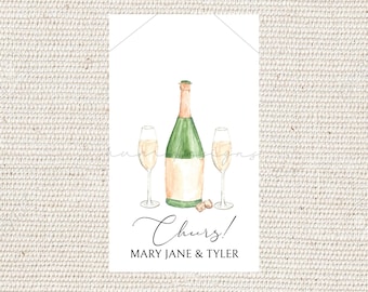 Champagne Cheers Congratulations | Hanging tag | gift tag | personalized