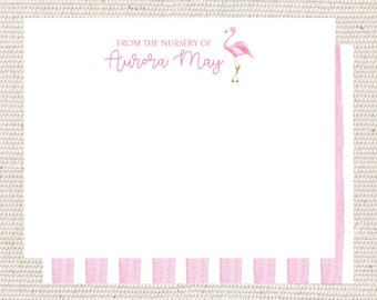 Flamingo From the Nursery of personalized stationery thank you note