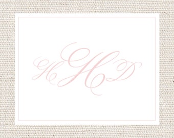 Classic script monogram personalized stationery | thank you note | traditonal