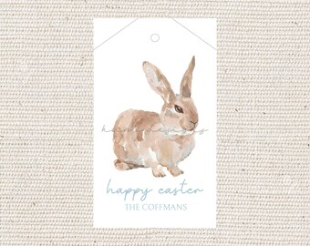Bunny rabbit hanging tag | Easter | gift tag | personalized | watercolor | thank you