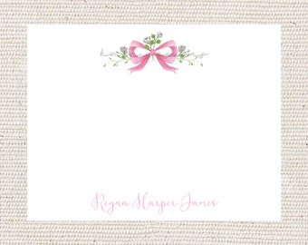 Pink Rose Crest Personalized Thank You Note | Baby Girl | Welcome Baby | Baby Shower | Welcome Baby