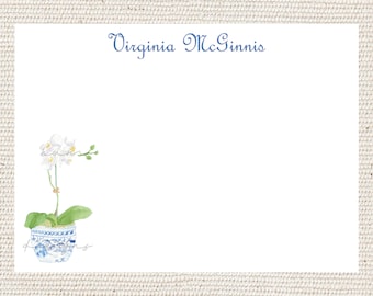Orchid floral thank you note