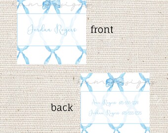 Blue bow  personalized Diaper Bag Tag | Luggage Tag | Stroller Tag | Car seat Tag | Easter basket