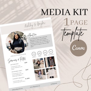 MEDIA KIT Template Canva | Press Kit | Influencer Media Kit | Media Press Kit | Canva Template