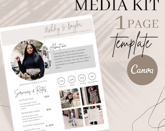 MEDIENKIT Template Canva | Pressemappe | Influencer Media Kit | Medien Pressemappe | Canva Template