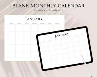 Blank Calendar Template, 8.5 X 11 Inches, Vertical Printable Calendar ...