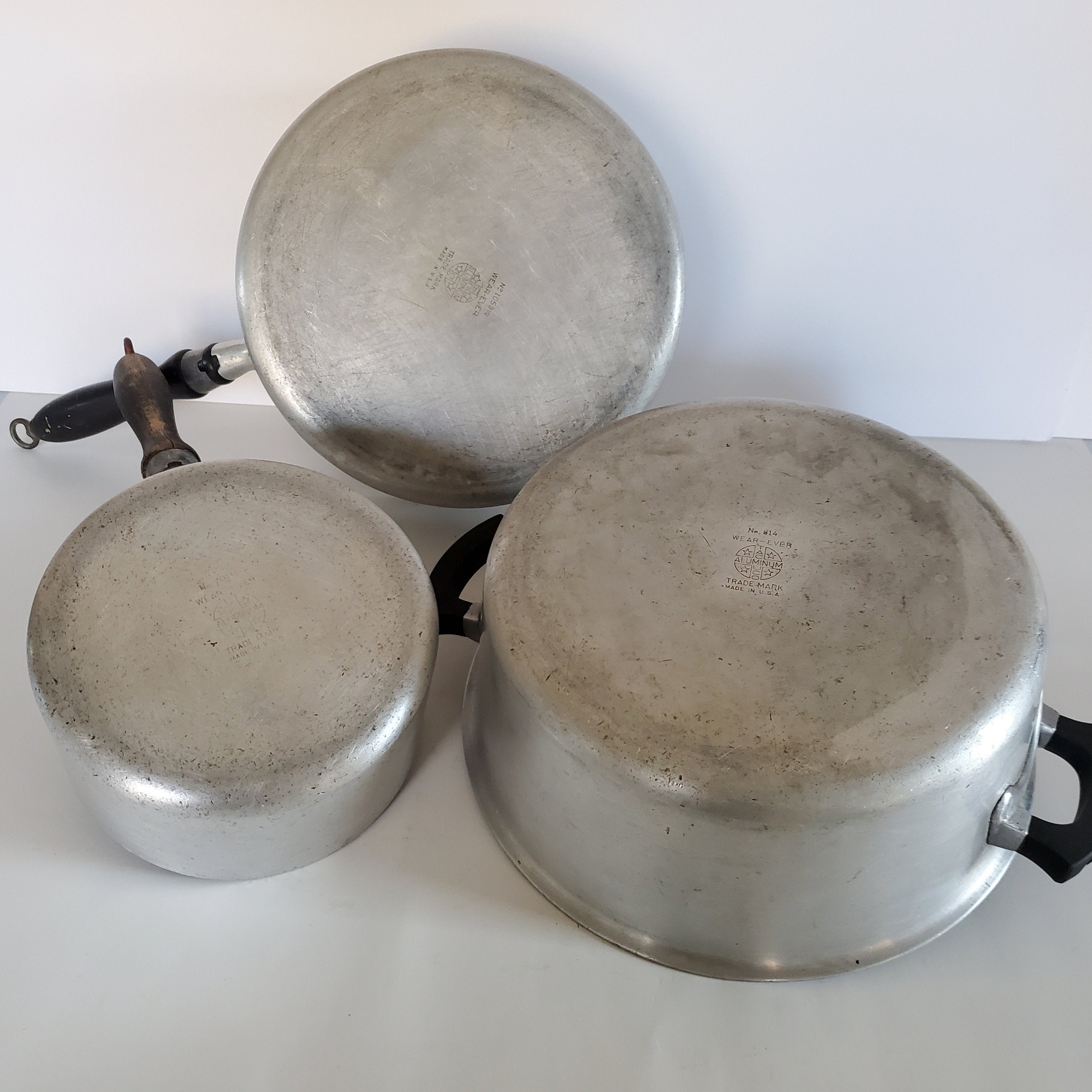 Vtg Wear-ever Cast Aluminum Mid Century Cookery Pots and Pans Retro Cooking  Set W/matched Sauce, Stew, Soup Cookware Gift Covered With Lids 