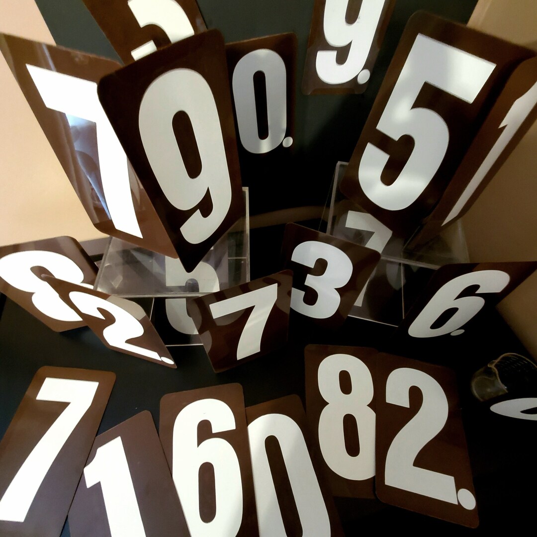 Retro Marquee Sign Numbers 1970s Mod Signage Double Sided Advertising