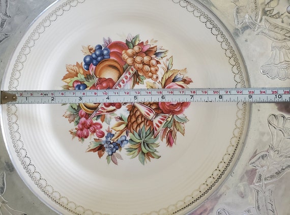 Vintage Farberware Wrought Aluminum & Triumph Limoges Center Plate