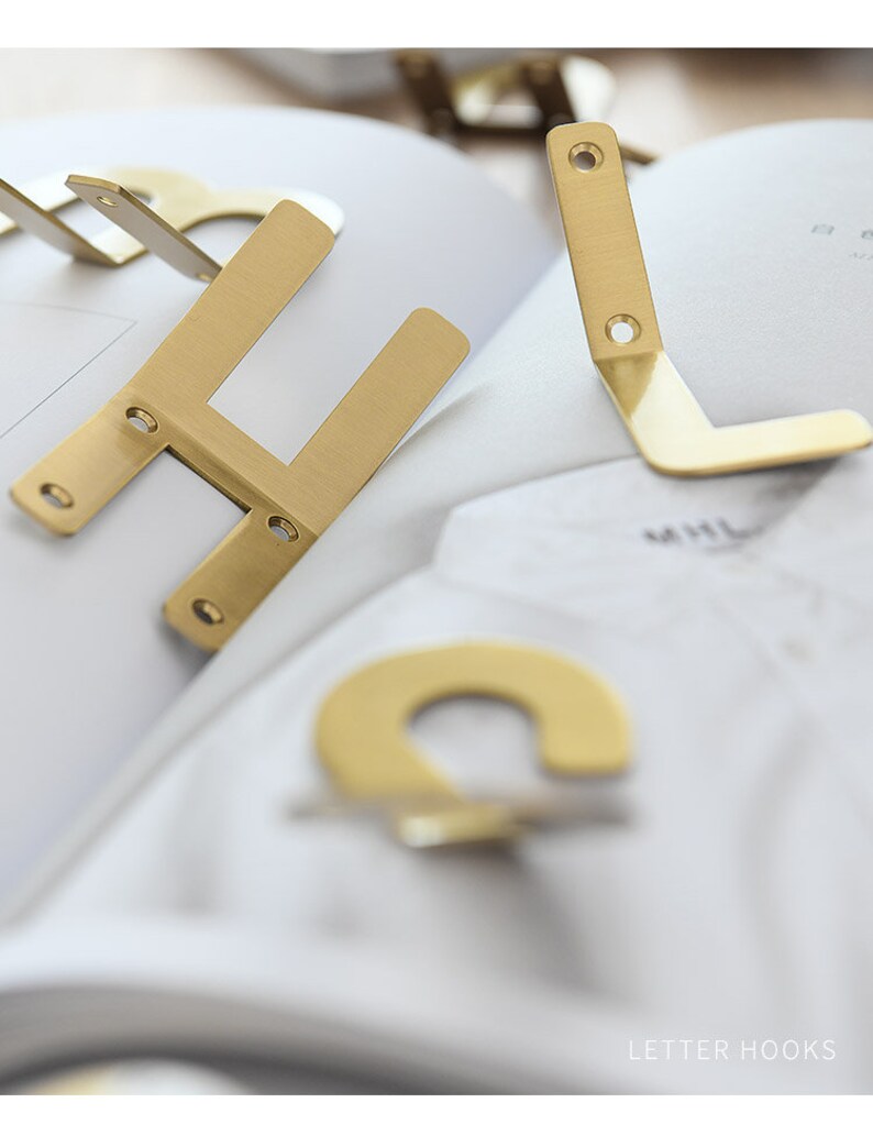 Alphabet Gold Hooks Symbol Coat Hooks Personalized Letter Etsy Canada
