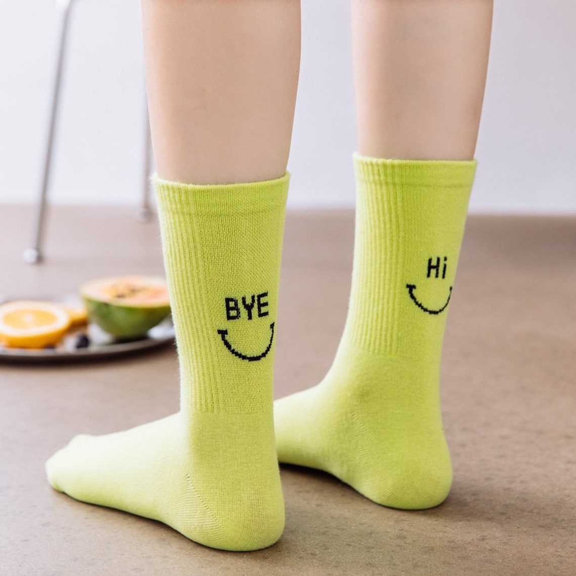 socks with smiley face on ankle