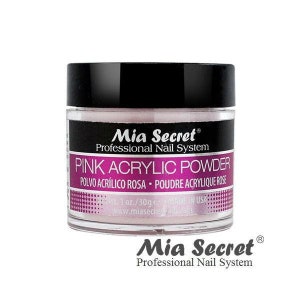 Poudre Acrylique Mia Secret Transparent + Rose - 59ml, Professionnel, USA