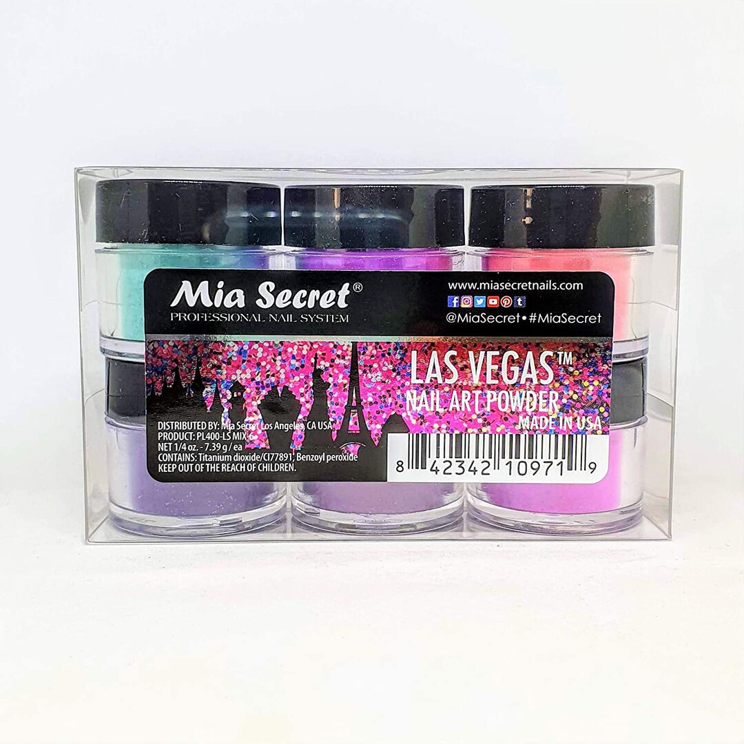 6 Colors Mia Secret Acrylic Nail Powder LAS Vegas Collection