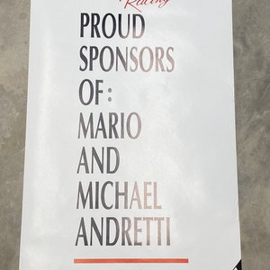 Vintage 1990s K-Mart / Havoline  Mario/Michael Andretti Double Sided Promo Poster- (48x18)