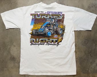 Vintage 1994 Turkey Night Grand Prix Tee USAC Event Tee - XL