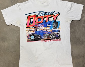 Vintage 1992 Brad Doty “Memories” Sprint Car Tee Shirt - Medium