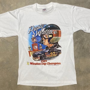 Vintage 1990 Rusty Wallace MGD Pontiac 1989 NASCAR Winston Cup Champ Tee - Medium