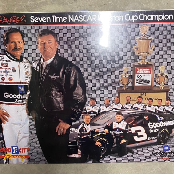 Vintage 1994 Dale Earnhardt #3 7 x Champion NASCAR Racing Poster - (23 X 18)