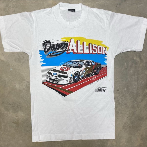 Vintage 1989 Davey Allison Havoline Ford Nascar Winston Cup Tee - Small