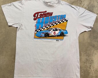 Vintage 1990 Tommy Houston Roses Kaufhaus Nascar Busch Serie Tee - XL