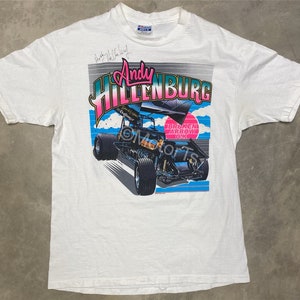 Rare! Vintage 1988 Andy Hillenburg World of Outlaws Sprint Car Tee - Large