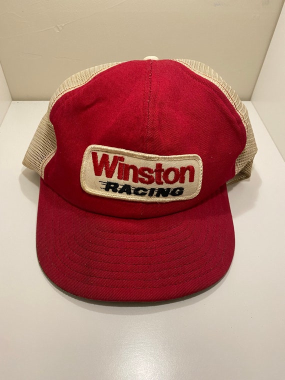 Vintage 1970’s Winston Racing Red Patch Mesh Truc… - image 1