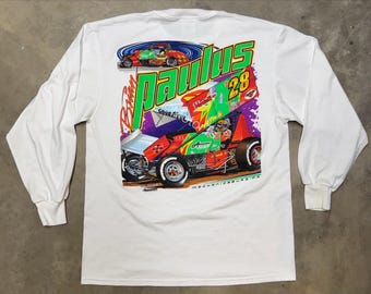 Vintage 2001 Brian Paulus Sprint Car Long Sleeve Tee - Large