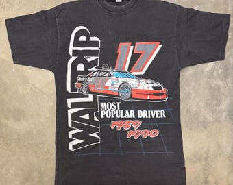 Vintage 1991 Darrell Waltrip Western Auto Racing Nascar Winston Cup Tee - Large